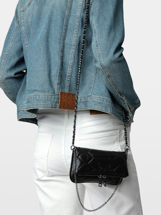 Rock Nano Quilted Clutch - Iconic Rock Nano clutch in black quilted leather.