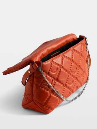Rocky II XL Quilted Monogram Bag - Smooth quilted leather bag with monogram shoulder strap, chain, and signature wings.
