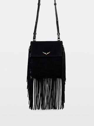 Bolso de mano Rockson Nano Suede - Bolso de mano de ante con alas características y correa para el hombro.