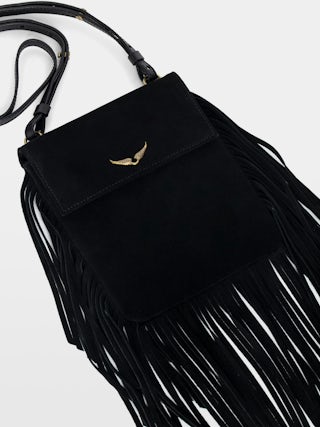 Bolso de mano Rockson Nano Suede - Bolso de mano de ante con alas características y correa para el hombro.