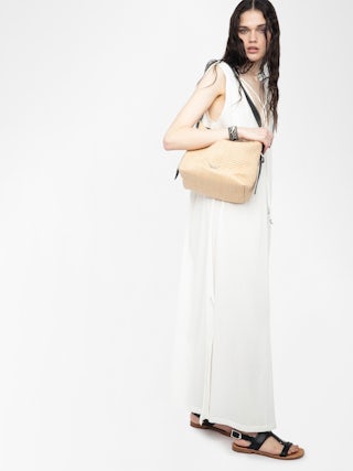 Jane Basket Bag - Basket-effect bag with leather strap and signature wings.