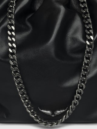 Rock Today Bag - Lambskin leather bag with chain strap and wing signature.