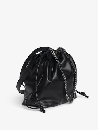 Rock Today Bag - Lambskin leather bag with chain strap and wing signature.