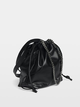 Rock Today Bag - Lambskin leather bag with chain strap and wing signature.