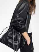 Borsa Rock Today - Borsa in pelle di agnello con tracolla a catena e firma ad ali.