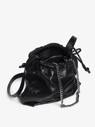 Rock Today Bag - Lambskin leather bag with chain strap and wing signature.