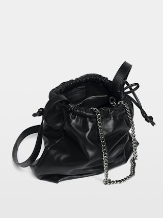 Rock Today Bag - Lambskin leather bag with chain strap and wing signature.