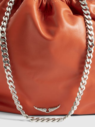 Rock Today Bag - Lambskin leather bag with chain shoulder strap and wings signature.