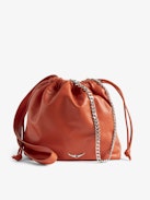 Borsa Rock Today - Borsa in pelle d'agnello con tracolla a catena e firma ali.