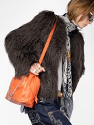 Borsa Rock Today - Borsa in pelle d'agnello con tracolla a catena e firma ali.