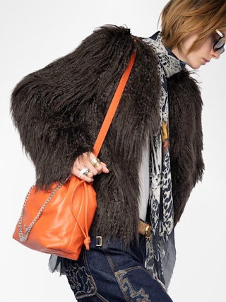 Rock Today Bag - Lambskin leather bag with chain shoulder strap and wings signature.