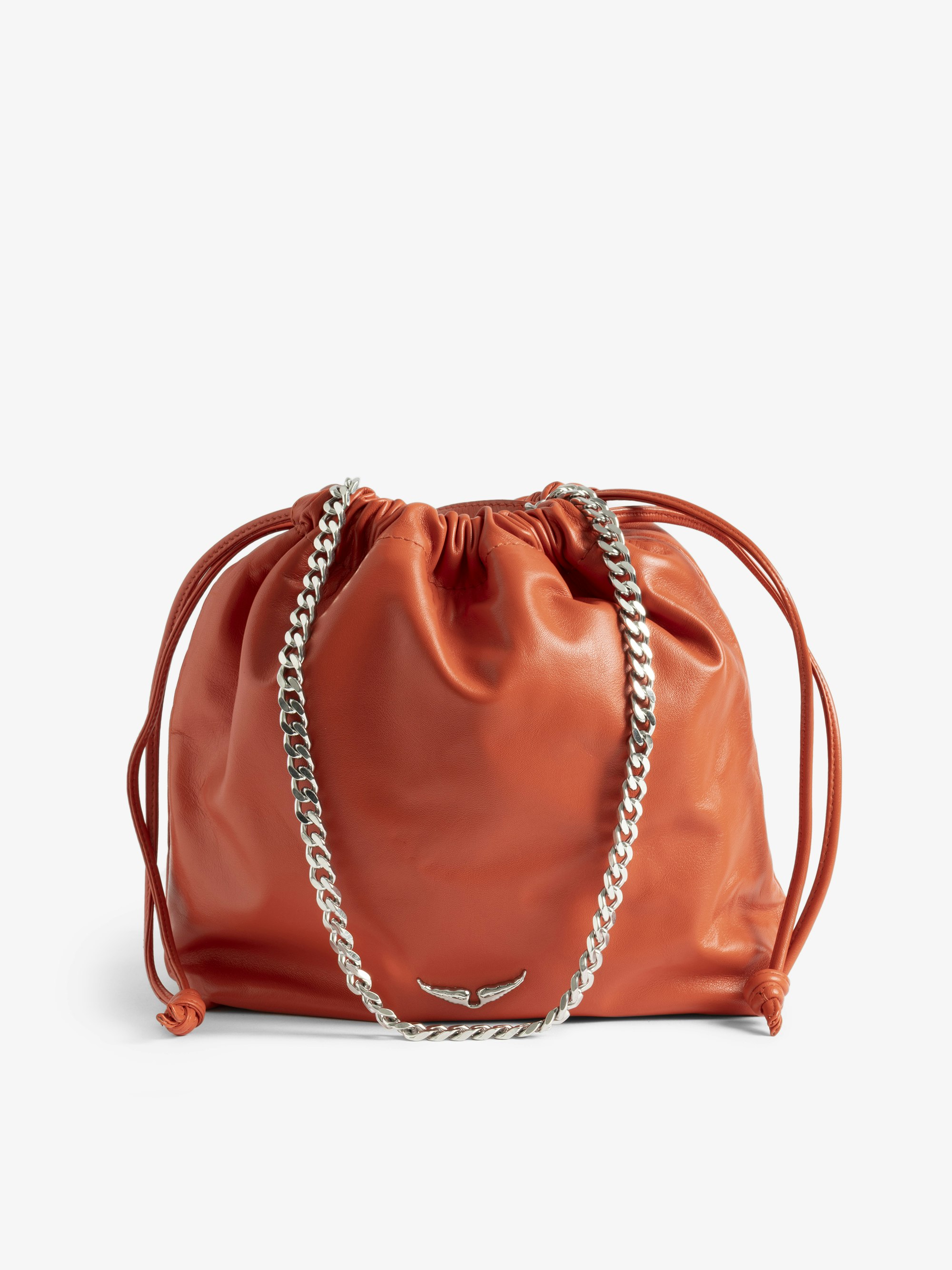 Rock Today Tasche - Lammledertasche mit Kettenschultergurt und Flügel-Signatur.
