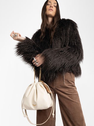 Rock Today Bag - Lambskin leather bag with chain shoulder strap and wings signature.