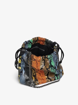 Sac Rock Today Wild Patchwork - Sac en patchwork cuirs avec bandoulière en chaîne et signature ailes.