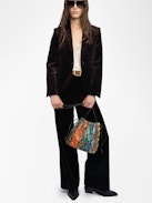 Rock Today Wild Patchwork Bag - Patchwork leather bag with chain strap and wing signature.