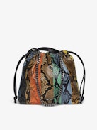 Rock Today Wild Patchwork Bag - Patchwork leather bag with chain strap and wing signature.