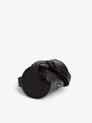 Le Doudou Croco Bag - Small croco-effect leather bag with adjustable shoulder strap and signature wings.