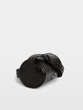 Sac Le Doudou Croco - Petit sac en cuir effet croco, à bandoulière ajustable et ailes signature.