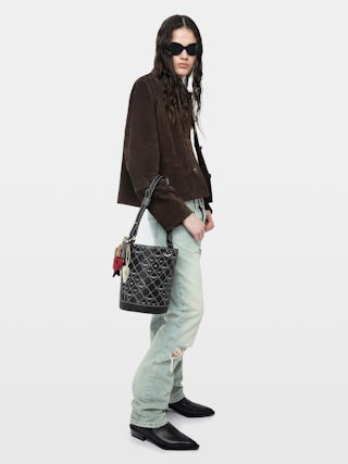 Z Bucket Monogram Bag - Monogram canvas bucket bag with adjustable strap and wing signature.