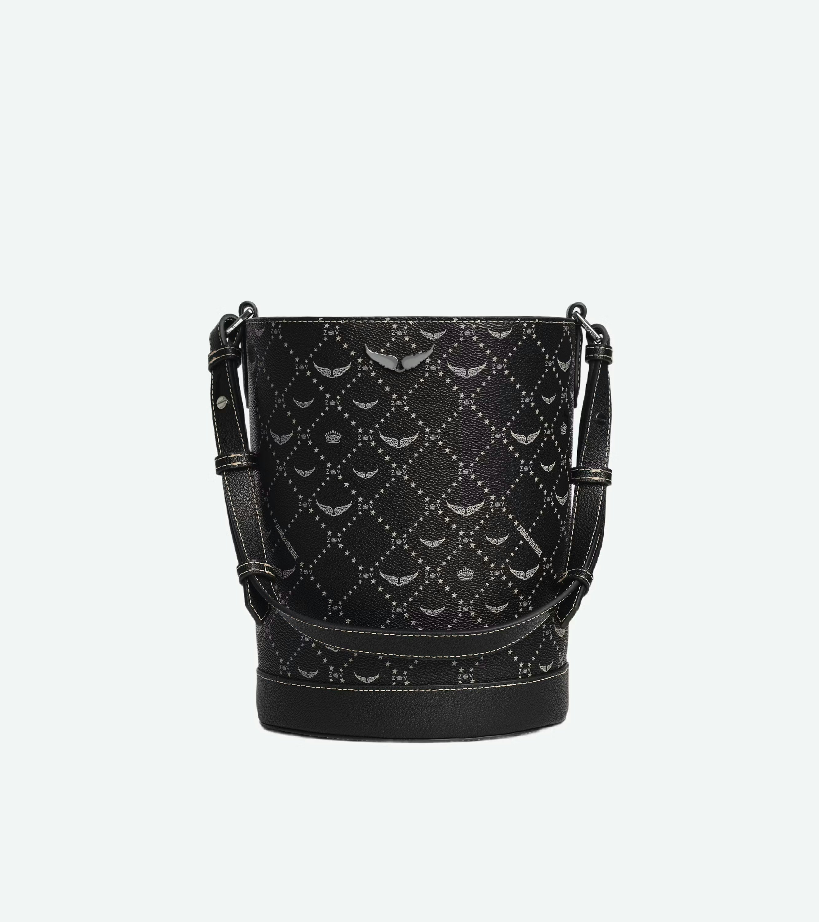 Z Bucket Monogram Bag - Monogram canvas bucket bag with adjustable strap and wing signature.