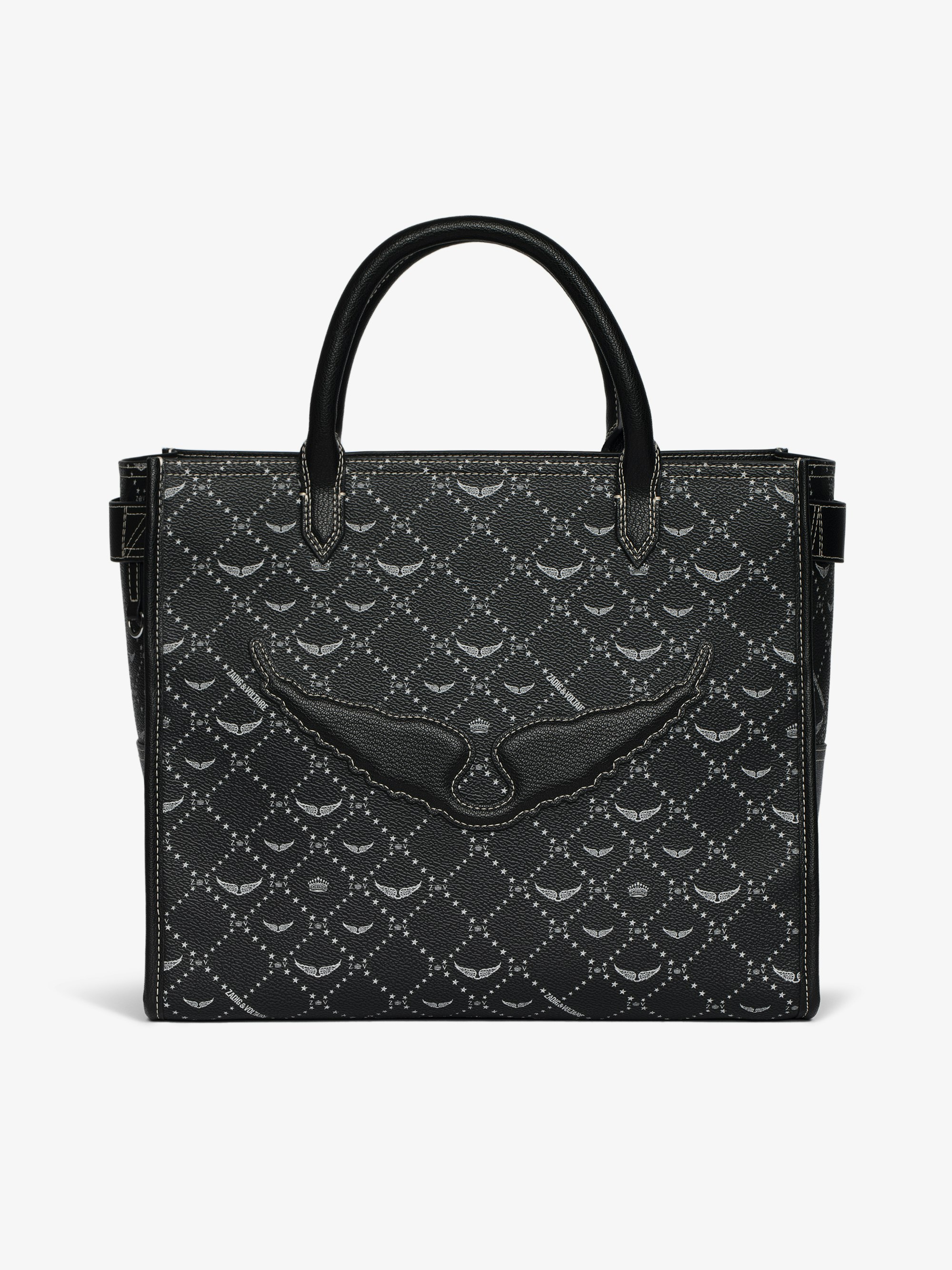 Angel Tote Monogram Bag - Canvas monogram tote bag with double handle, shoulder strap and wing signature.
