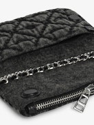 Rock Nano Monogram Clutch - Clutch in monogram denim with double leather and metal chains and rhinestone-embellished wings.