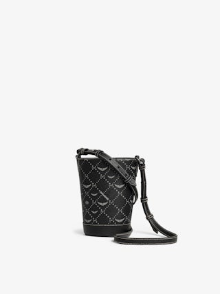 Z Bucket Nano Monogram Bag - Mini bucket bag in monogram canvas with adjustable strap and wing signature.