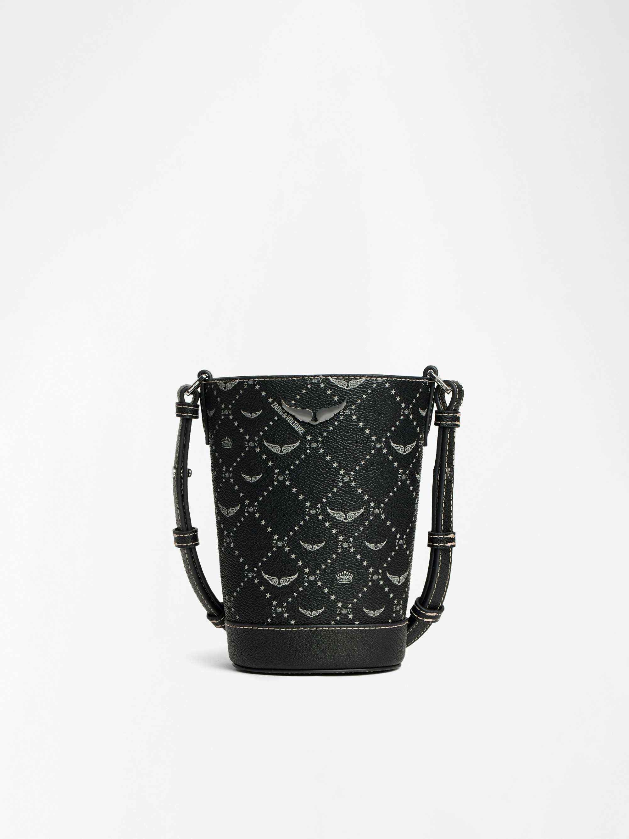 Bolso Z Bucket Nano Monogram - Mini bolso saco en lona monograma con correa ajustable y firma de alas.