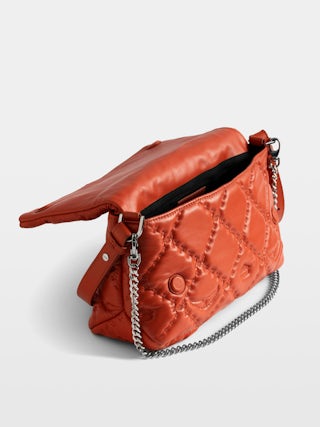 Rocky II Quilted Monogram Bag - Smooth quilted leather bag with monogram shoulder strap, chain, and signature wings.