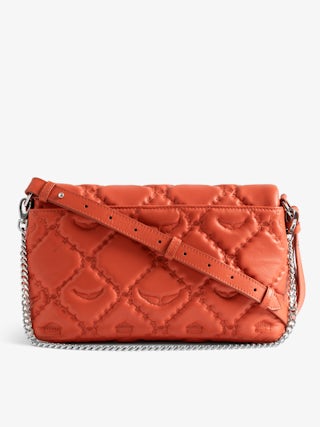 Rocky II Quilted Monogram Bag - Smooth quilted leather bag with monogram shoulder strap, chain, and signature wings.