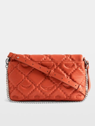 Rocky II Quilted Monogram Bag - Smooth quilted leather bag with monogram shoulder strap, chain, and signature wings.