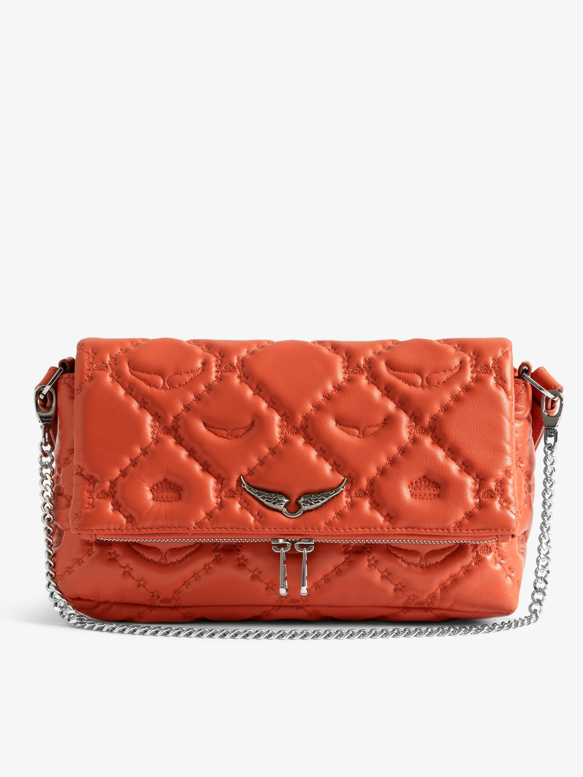 Sac Rocky II Matelassé Monogram - Sac en cuir lisse matelassé monogramme à bandoulière, avec chaine, et ailes signatures.
