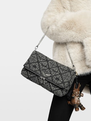 Rocky II Monogram Bag - Denim monogram shoulder bag with chain and signature wings.