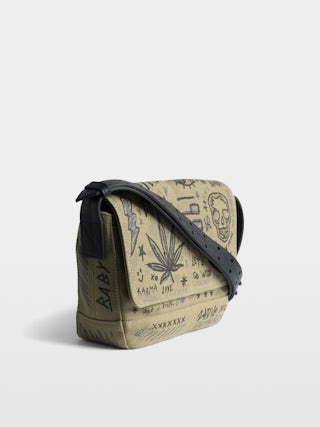 Sac Z Camp Satchel Tag - Sac satchel en toile style militaire, orné de tag et d'ailes signature.