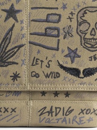 Sac Z Camp Satchel Tag - Sac satchel en toile style militaire, orné de tag et d'ailes signature.