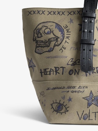 Z Camp Tote Bag - Military-style canvas tote bag, adorned with tag and signature wings.