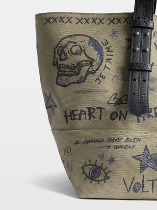 Sac Z Camp Tote - Sac cabas en toile style militaire, orné de tag et d'ailes signature.
