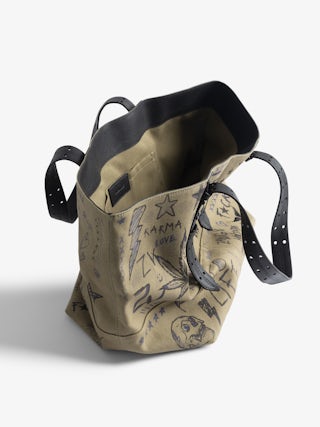 Z Camp Tote Bag - Military-style canvas tote bag, adorned with tag and signature wings.