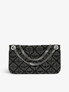 Clutch Rock II Monogram - Clutch aus Denim mit verschiebbarer Metallkette und Signature-Flügeln.