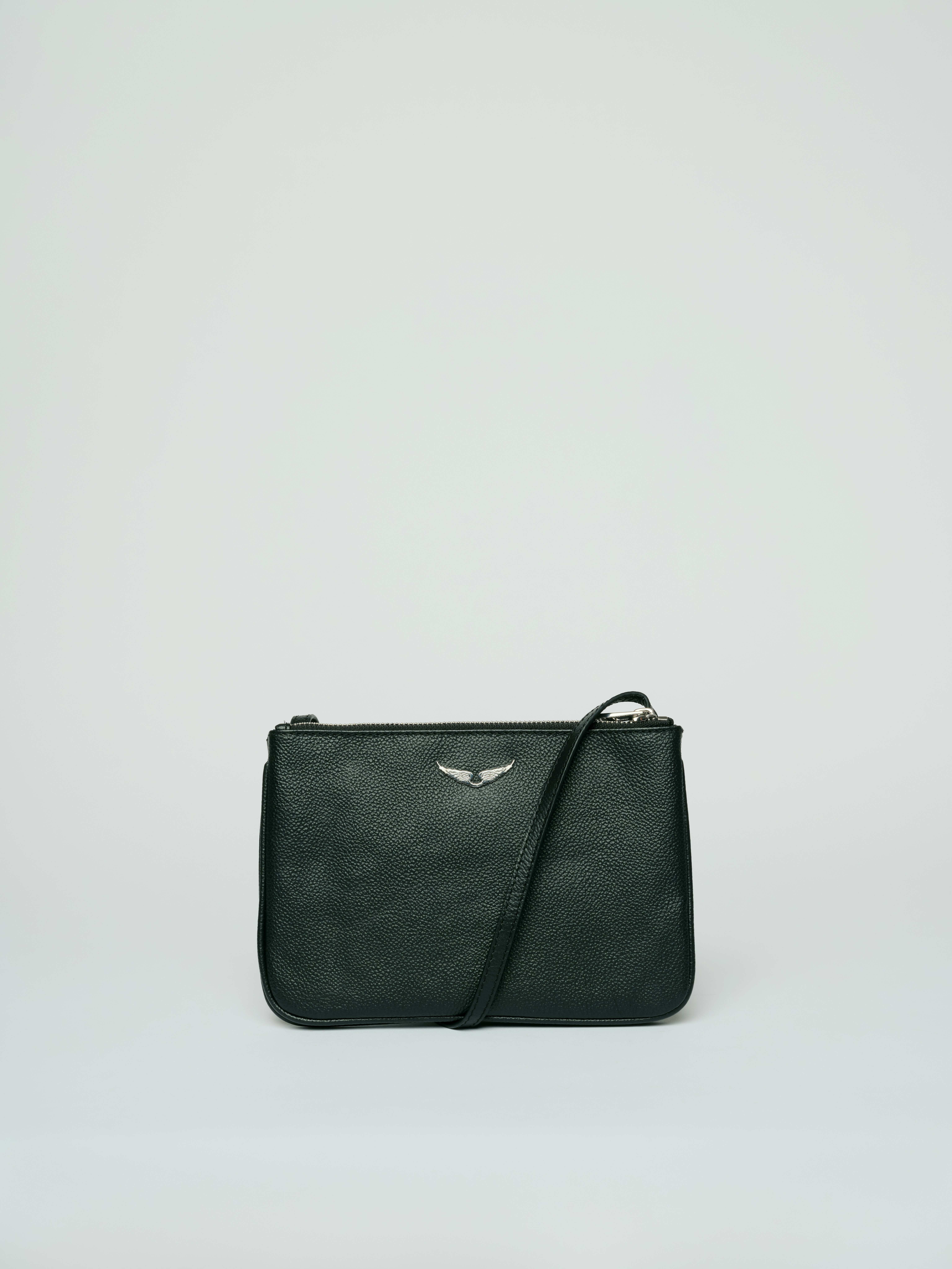Duo Wings Grained Leather Bag - Structured bag with grained leather and wing details.