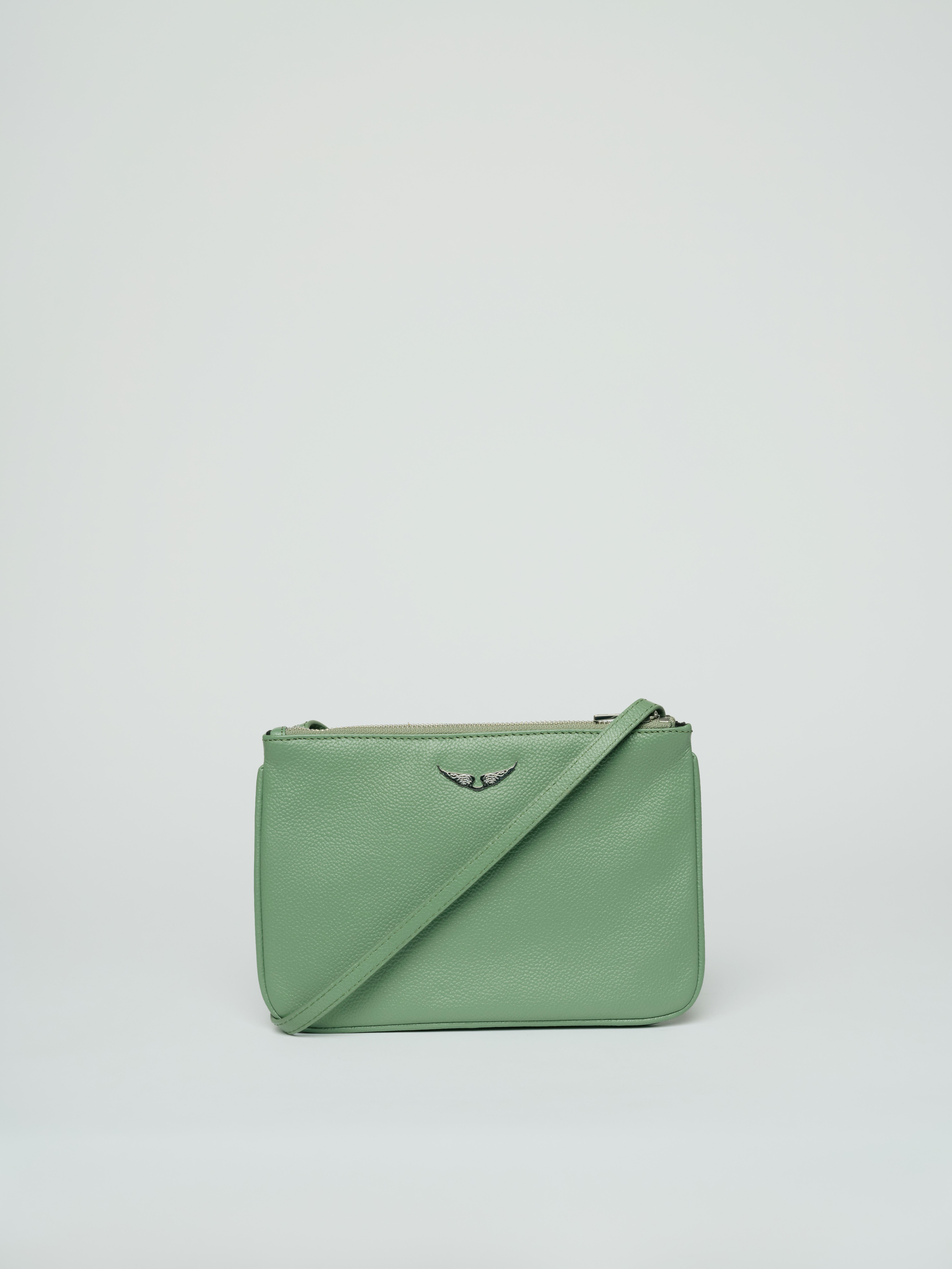 Duo Wings Grained Leather Bag - Structured bag with grained leather and wing details.