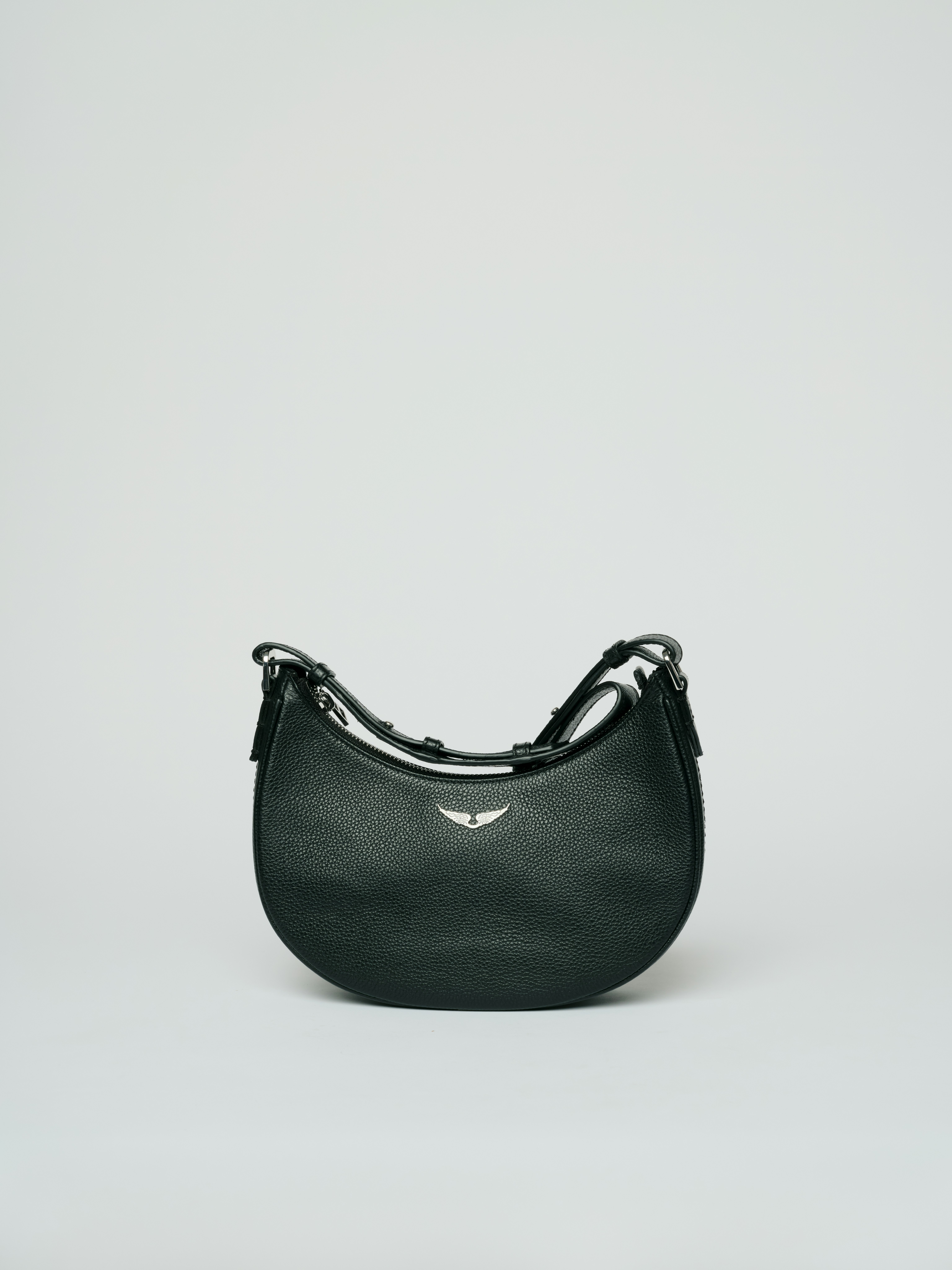 Moonvibe Grained Leather Bag - Sleek grained leather bag with minimal detailing.