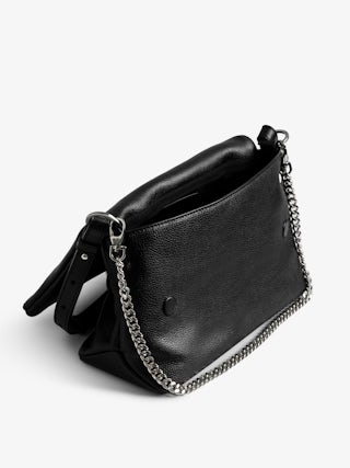 Rocky II Bag - Grained leather shoulder bag with chain and signature wings.