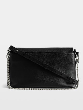 Rocky II Bag - Grained leather shoulder bag with chain and signature wings.