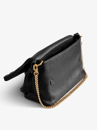 Rocky II Bag - Grained leather shoulder bag with chain and signature wings.