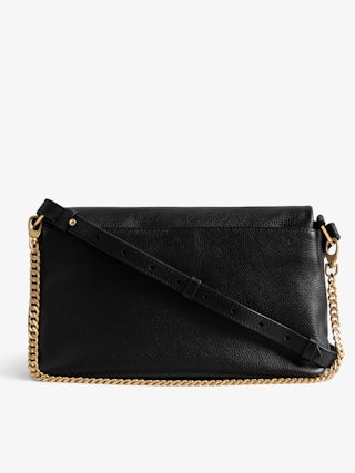 Rocky II Bag - Grained leather shoulder bag with chain and signature wings.