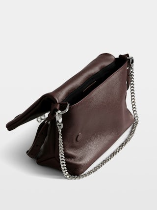 Rocky II Bag - Grained leather shoulder bag with chain and signature wings.
