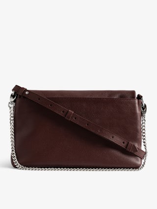 Rocky II Bag - Grained leather shoulder bag with chain and signature wings.