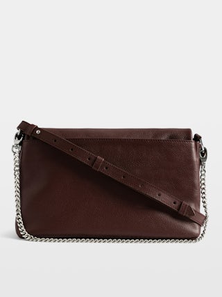 Rocky II Bag - Grained leather shoulder bag with chain and signature wings.