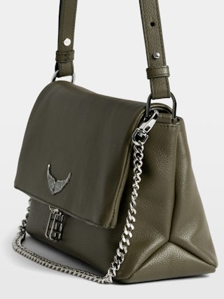 Rocky II Bag - Grained leather bag with shoulder strap and signature wings.